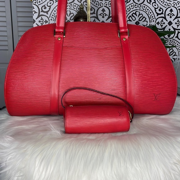 (MT68) Authentic Louis Vuitton 45 Epi Solferino w/Soufflot Pochette - Picture 3 of 16